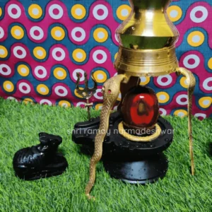 Narmadeshwar Shivling with Nandi – Complete Brass Puja Set for Daily Worship