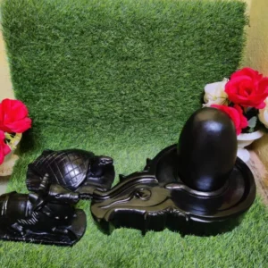 Original Shivling – Pure Black Stone Shivling with Base and Nandi Idol