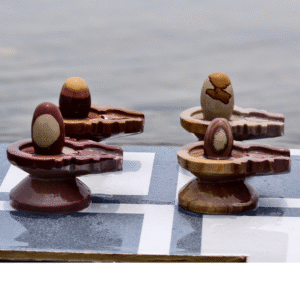 Premium Narmadeshwar Shivling Set – 4 Unique Riverstone Lingams with Jaladhari