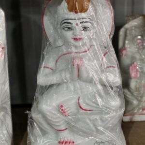 White Marble Goddess Laxmi Idol in Prayer Posture for Puja and Gifting