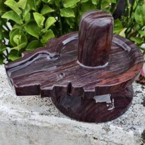 Polished Brown Narmadeshwar Shivling with Natural Grain Pattern – Stone Jaladhari