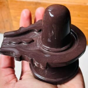 Brown Akhand Narmadeshwar Shivling – Natural Narmada River Stone for Home Temple, Puja, and Meditation