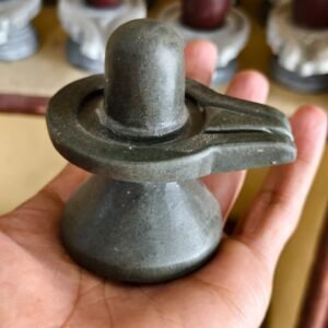 Natural Black Narmadeshwar Shivling – Original Narmada River Stone Shivling for Home Temple and Daily Puja