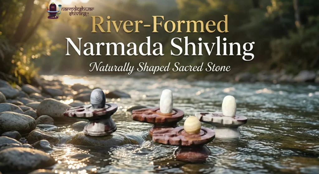 River-Formed Narmada Shivling – Naturally Shaped Sacred Stone